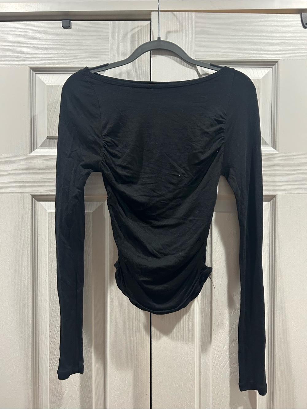 Long-Sleeve Ruched Women's Boatneck Top